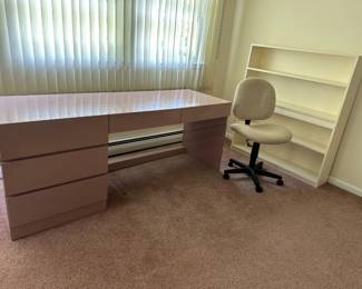 1980's Desk, Chair, Book Shelves