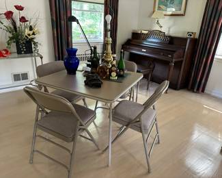 Card Table w/ 4 Cushioned Folding Chairs