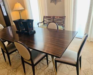 Theodore Alexander dining table and six chairs