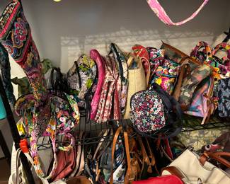 HUGE selection of all sizes of Vera Bradley Overnight, garment, purses, make up bags, wallets