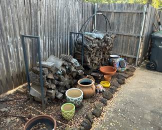 Wood holders, pots