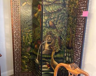 Hand Painted Room Screen from Dallas Market, lovely!