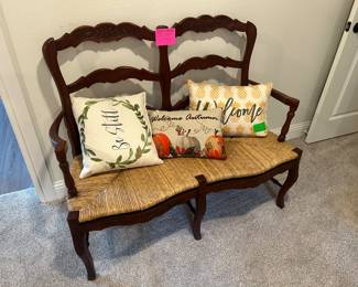 Country French rush seat sette