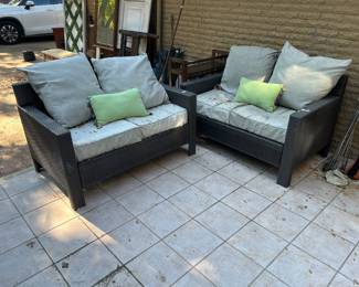 Pair of Wicker outdoor patio loveseats new!