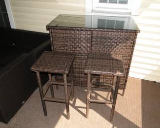 Wicker Bar with stools