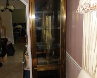 MCM Gold Metal Curio Cabinet