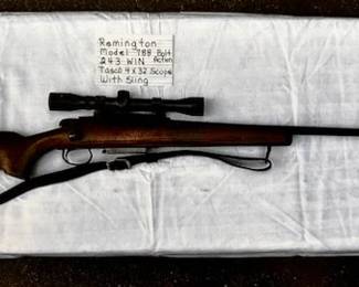 REMINGTON MODELL789 BOLT ACTION                                    243 WIN TASCO 4X32 SCOPE WITH SLING