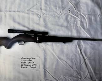 MOSSBER  & SONS CHUCKSTER                                                            MODEL 640 KA 22 MAGNUM WMR                                                  WEAVER SCOPE