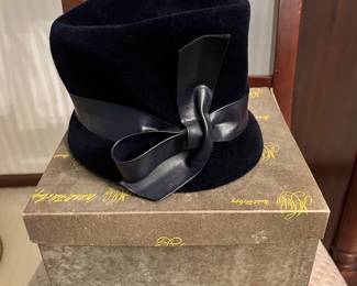 Vintage Amy NY Dark Midnight Navy Blue Bucket Hat 