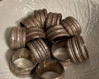 Vintage Silver Plated Napkin Holders (2) Sets of (4) 