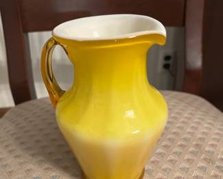 Vintage Kanazawa Yellow Glass cased Pitcher 