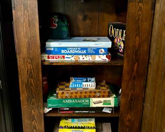 Lots of board games including vintage games