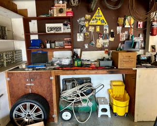 Lots of tools including pressure washer and air compressor 