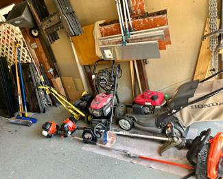 Honda Mower, John Deere edger, Echo Weed-wackers, lots of lawn equipment 