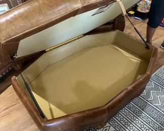 Leather Storage Ottoman