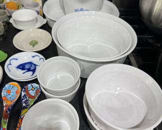 Corningware and ramekins 