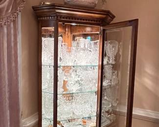 Large collection of Cut Glass and Leaded Crystal. Family is keeping the Curio Cabinet.