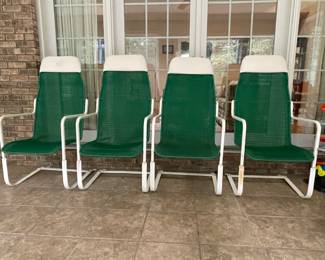 Vintage patio chairs, Lloyd Loom Flanders style