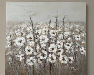 One of two wall pictures "White Flowers"