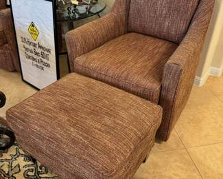 Upholstered Chair and Ottoman