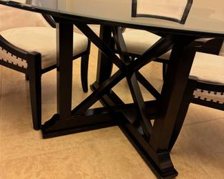 Large Glass Top Dining Table with 4 chairs