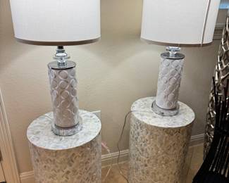Side tables, lamps