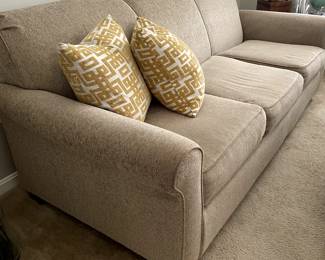                                     Like new tan sofa bed
