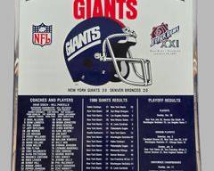 1987 Superbowl XXI Champions NY Giants vs Denver Broncos Enamel Framed
