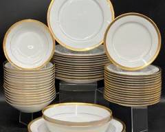 Fine NORITAKE Queens Gold 4285 Contemporary China Dinner Plates, Salad Plates, Bowls, Oval Dishes, and Oval Platters
