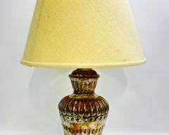 Antique Middle Eastern Silver over Copper Table Lamp