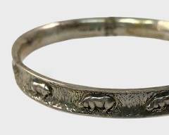 Kabana Sterling Silver Figural Hippo Bangle Bracelet