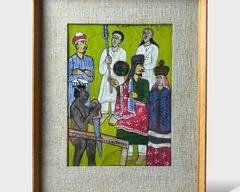 Ethiopian Orthodox Mixed Media Water Color Painting in Frame