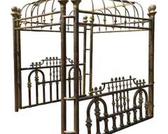 Huge FANTASTIC Antique Heavy Etched Brass Ornate Bed Frame buy for the scrap brass weight!