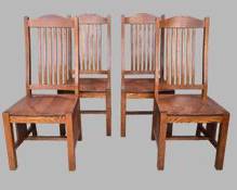 4 20th Century Mission Arts and Crafts Stickley Style Dining Chairs Oak
