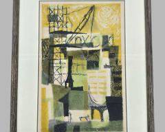 Vintage Clare Romano Construction Abstract Mid Century Modern MCM