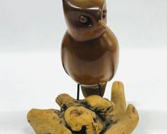 Vintage MCM John Bennett Owl Rewood Hand Carved