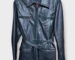 EXPRESS WORLD BRAND Buttery Soft Genuine Leather Belted Jacket. Sz L