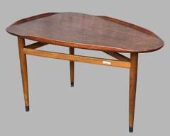 Giuseppe Scapinelli Brazilian Style Triangular Raised Edge Boomerang Coffee Table Mid Century Modern MCM