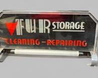 Vintage Art Deco Electrified Advertising Fur Storage Cleaning Repairing Sign