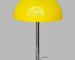 Vintage Mid Century Modern MCM Atomic Mushroom Chrome and Resin Table Lamp