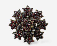 Gilt Silver Garnet Pin