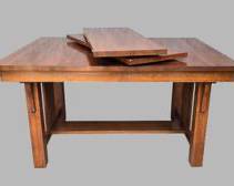 20th Century Mission Arts and Crafts Oak Dining Table with Extension Leaf Stickley Style