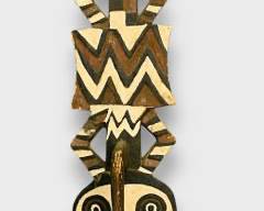 36.5" High Vintage Hand Carved handpainted Wood Bwa Plank Statement Mask