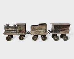 Fine Vintage Silver Three-Piece Locomotive Rolling Train 79 Grams