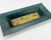 Vintage Japanese Nambu Tekki Cast Iron Art Deco Incense Burner Ashtray Bowl