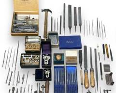 Wonderful Collection Of Near Antique Watchmaking Tools Including: Poising Tools, Elgin Taps, Mainspring Winders, And More!