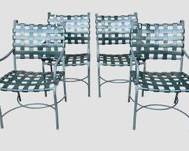 4 Brown Jordan Webbed Arm Chairs