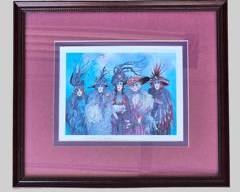 Pencil Signed K Koskela Savannah Sisters Framed Print