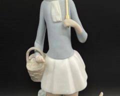 Fine LLADRO Girl With Umbrella 4510 Porcelain Figurine