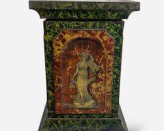 Antique English Huntley & Palmers Litho Embossed Tole Faux Marble Biscuit Tin UK Antique